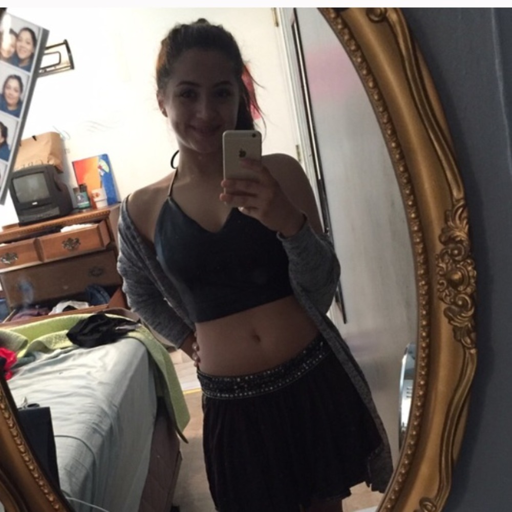 Forever21 leather crop top