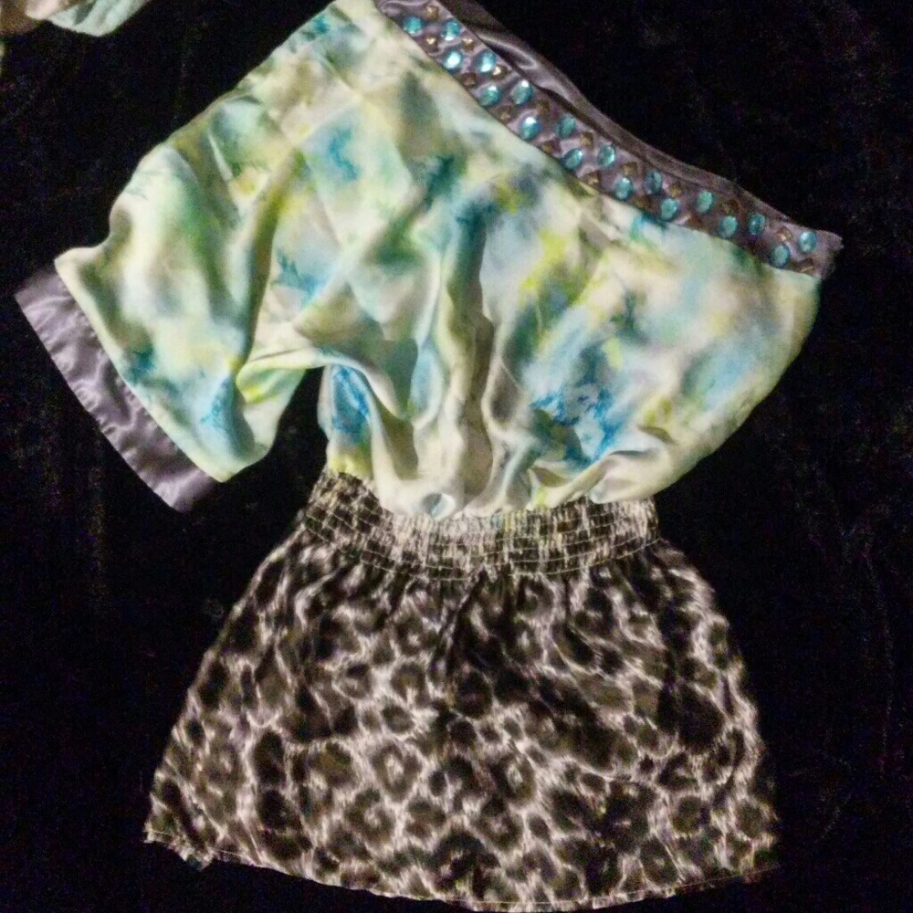 Grass Collections One Shoulder Top with Bling Med