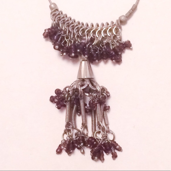 VINTAGE INDIAN EARRINGS W/AMETHYST STONES - Picture 3 of 5