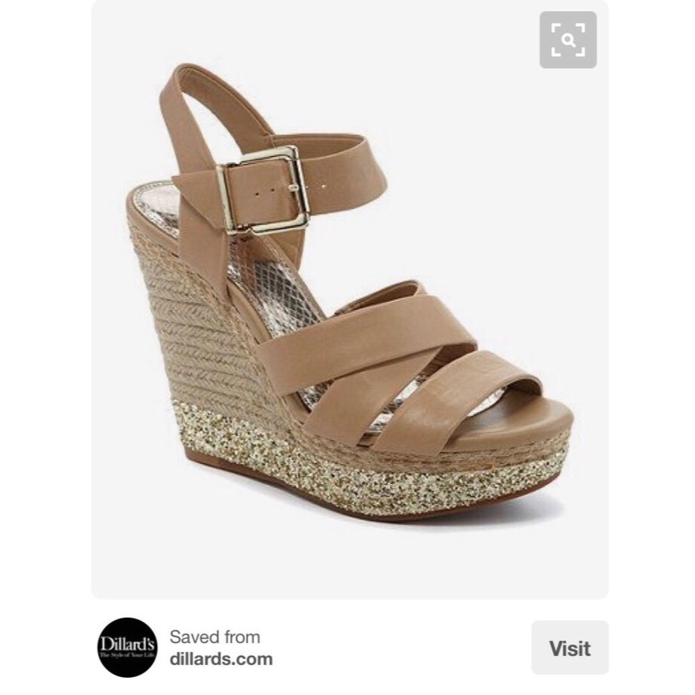 Gianni Bini Nude Platform Wedges - Sz. 7.5