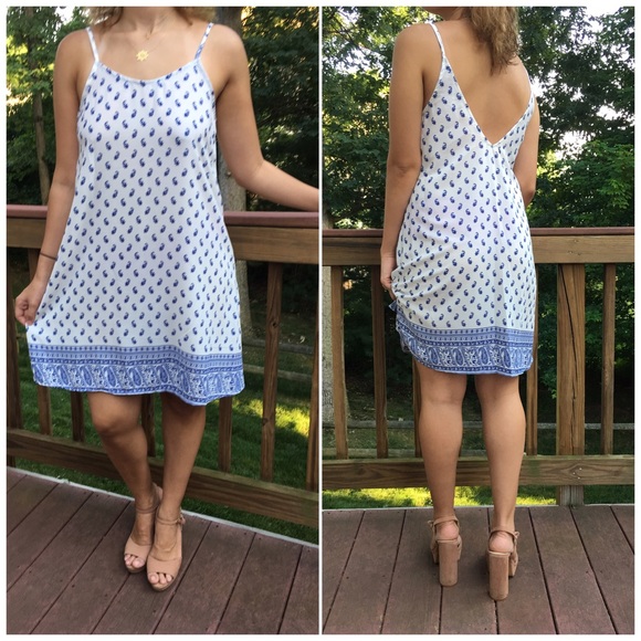 The Royal Blue Print Dress - Picture 2 of 4