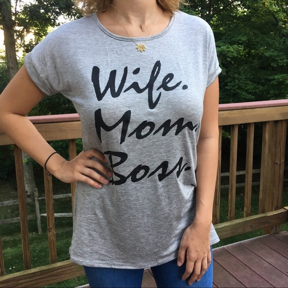 Wife Mom Boss Gray Graphic Tee - Picture 2 of 4