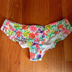 Victoria's Secret Swim Floral Bikini M Bottoms