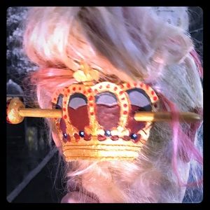 Crown hair pin! Hand carved leather, slay queen!