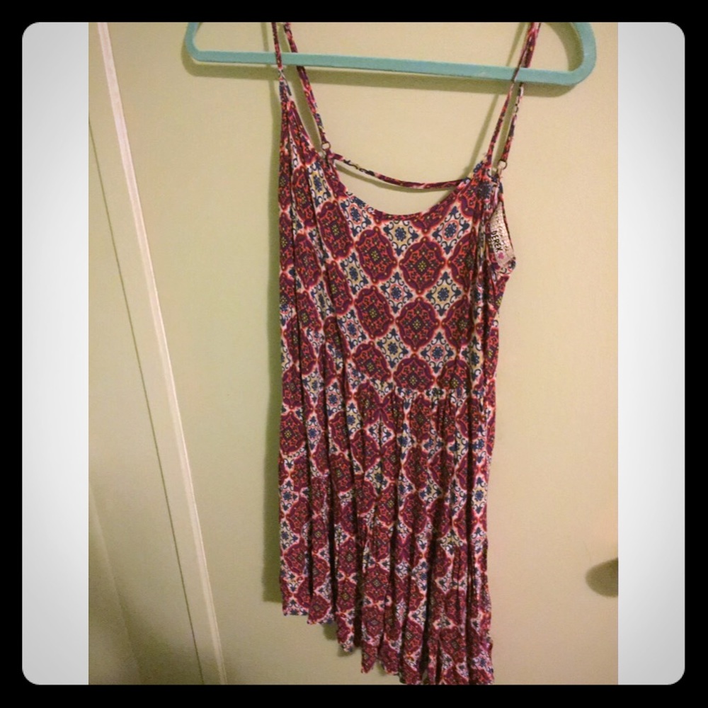 Printed dress with open back