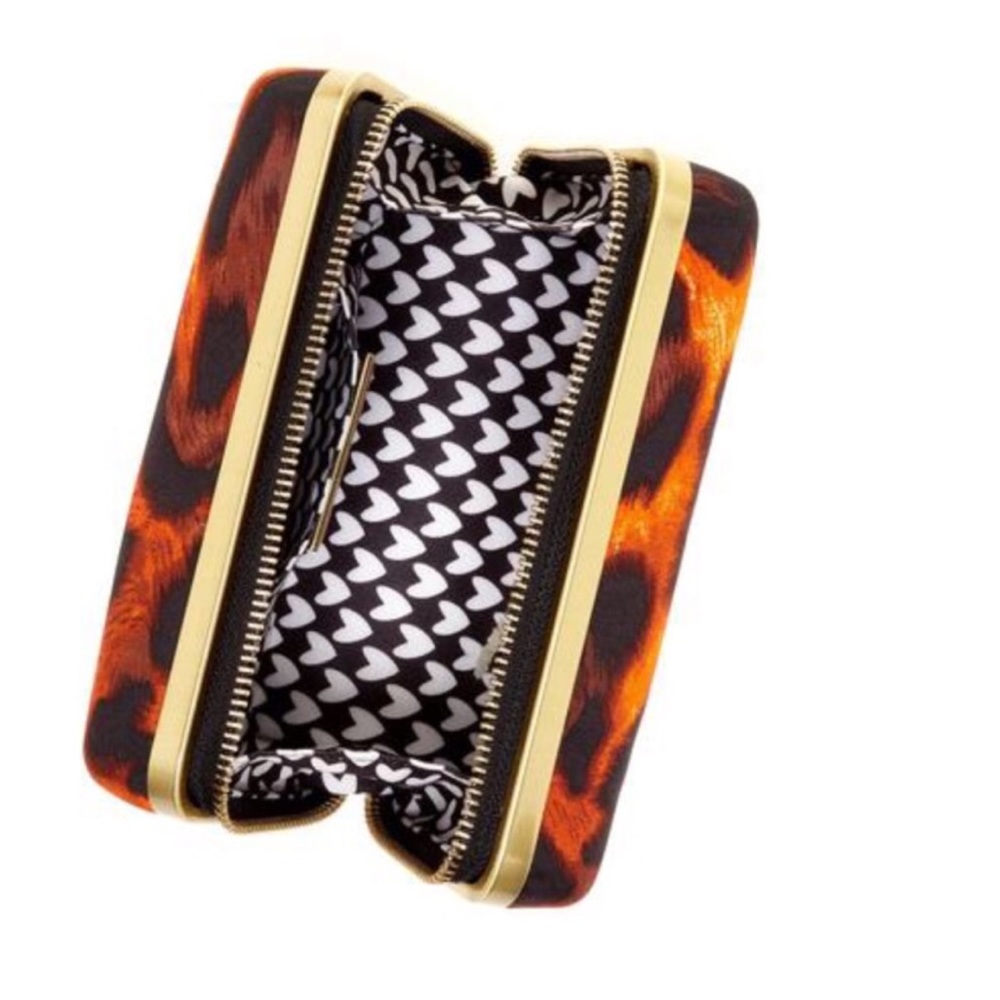 🔥Pink Cosmo Leopard Print Zip Box Clutch