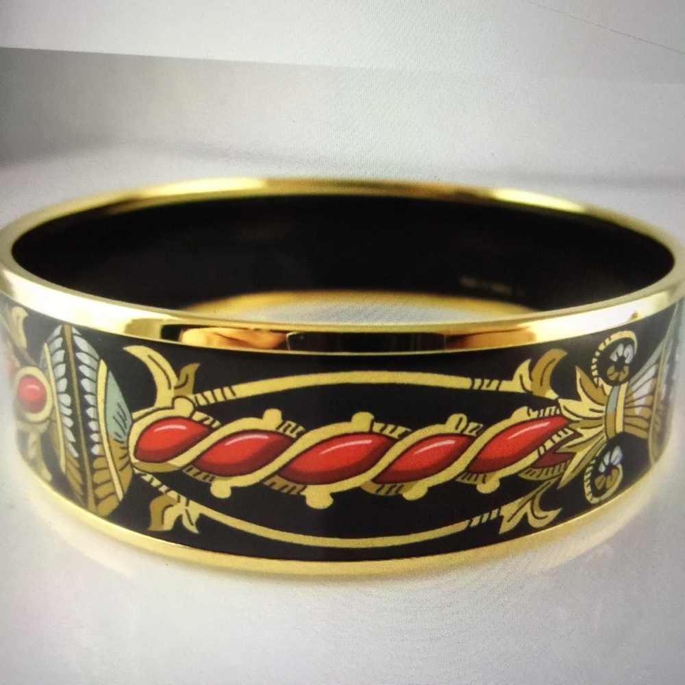 Hermes Wide Enamel Bracelet