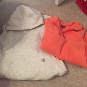 Carhart hoody and Eddie Bauer zip up bundle