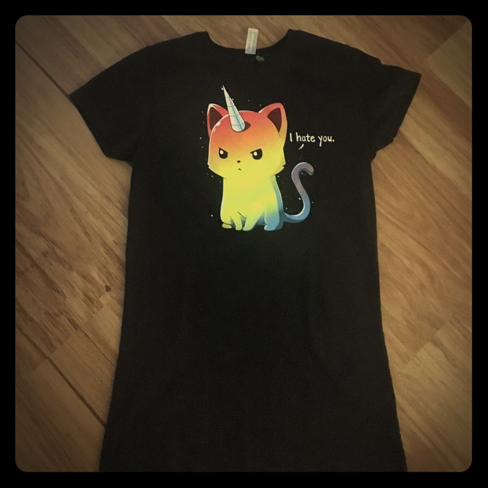 Rainbow kitten unicorn shirt 濾