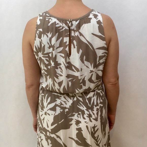 Ann Taylor maxi tank dress beige white size 2 - Picture 5 of 7