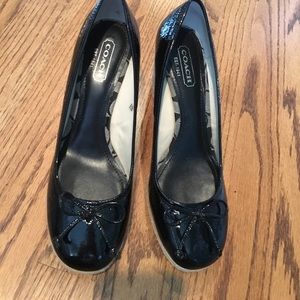 Coach patent leather wedge size 9.5