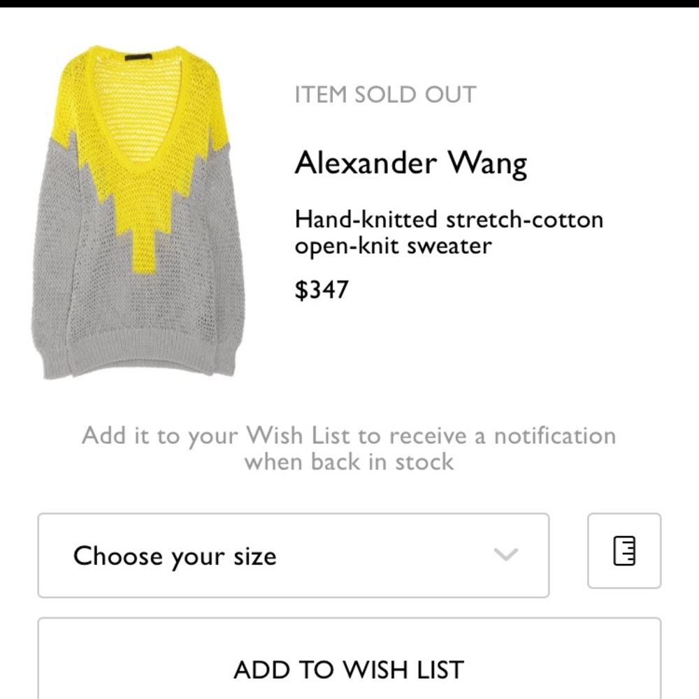 Alexander Wang Hand Knitted Cotton Knit Sweater