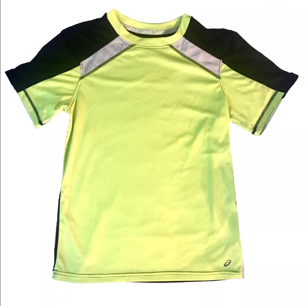 Asics Size M 10-12 Asics Black Yellow Shirt