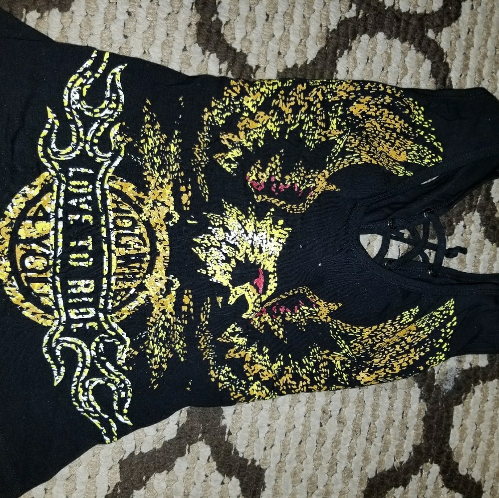 Hogwild Lace up back sleeveless tops sz m