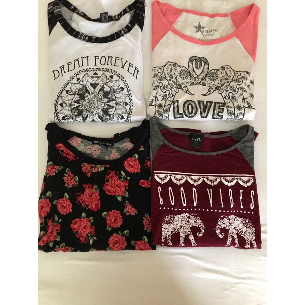3/4 sleeve shirt bundle. $4 each if not bundled
