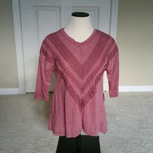 NWT Rose pink 3/4 sleeves top
