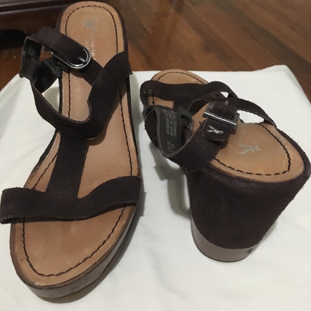 American Eagle Outfitters leather wedges
