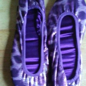 Women's Purple Ballerina foldable flat Slippers 7M