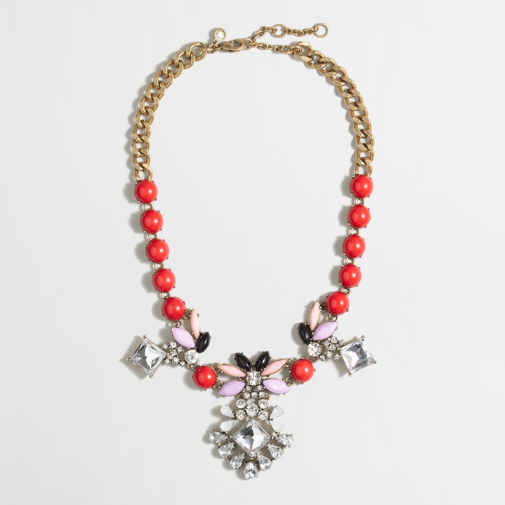J.Crew Factory dangling stone and petal necklace!