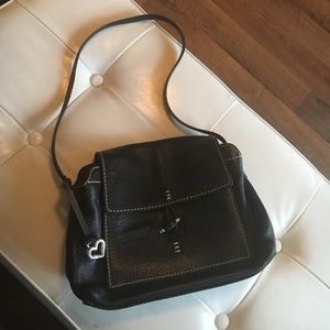 Authentic Brighton leather hobo organizer bag