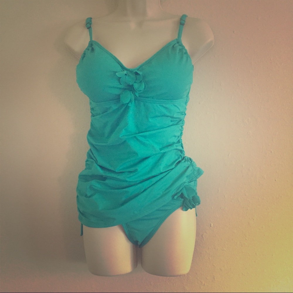 Teal blue/green tankini