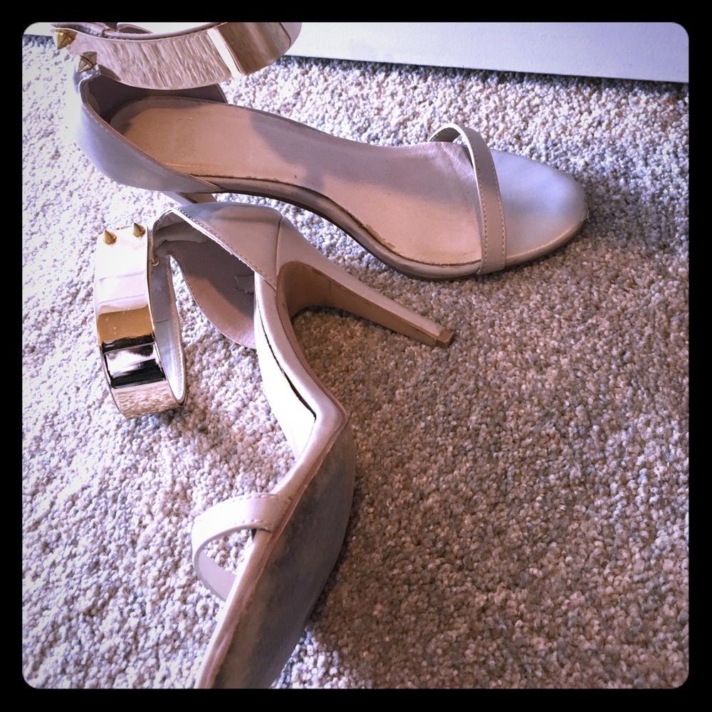 ASOS tan and gold heels