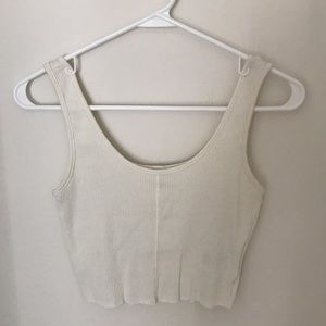 Cropped ribbed tank