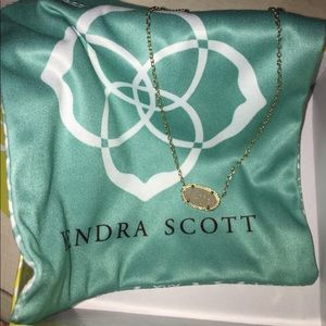 Kendra Scott gold and white white iridescent drusy