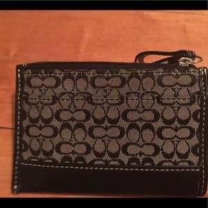 Coach mini skinny ID case in classic black print