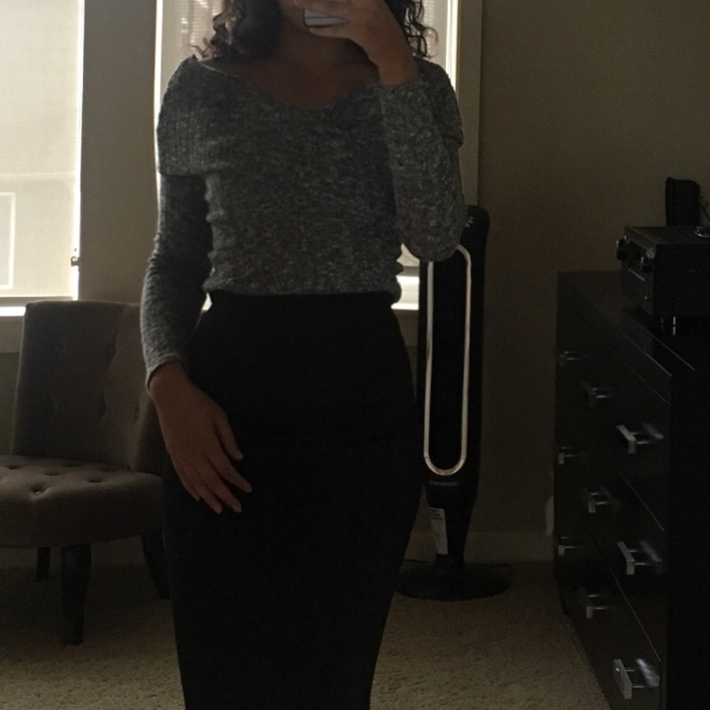 Black Zara W/B Collection Skirt