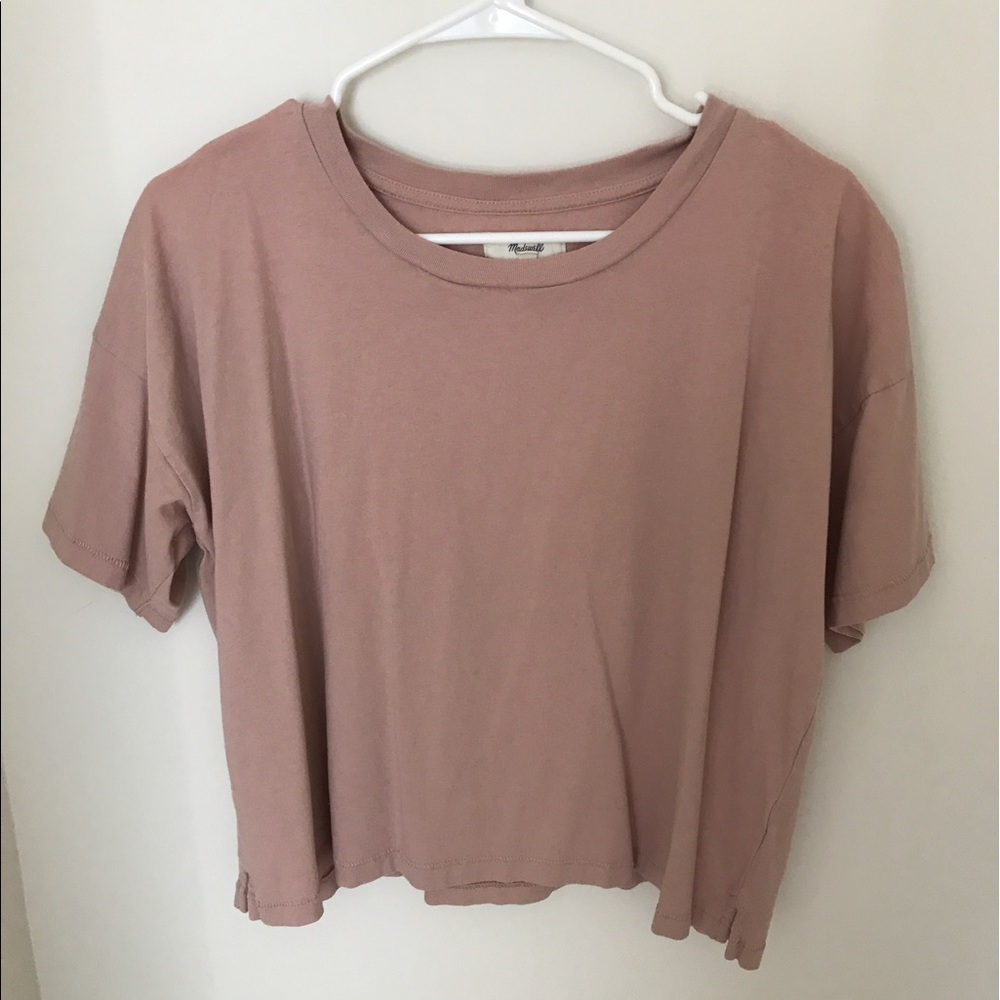 Madewell blush cropped tee