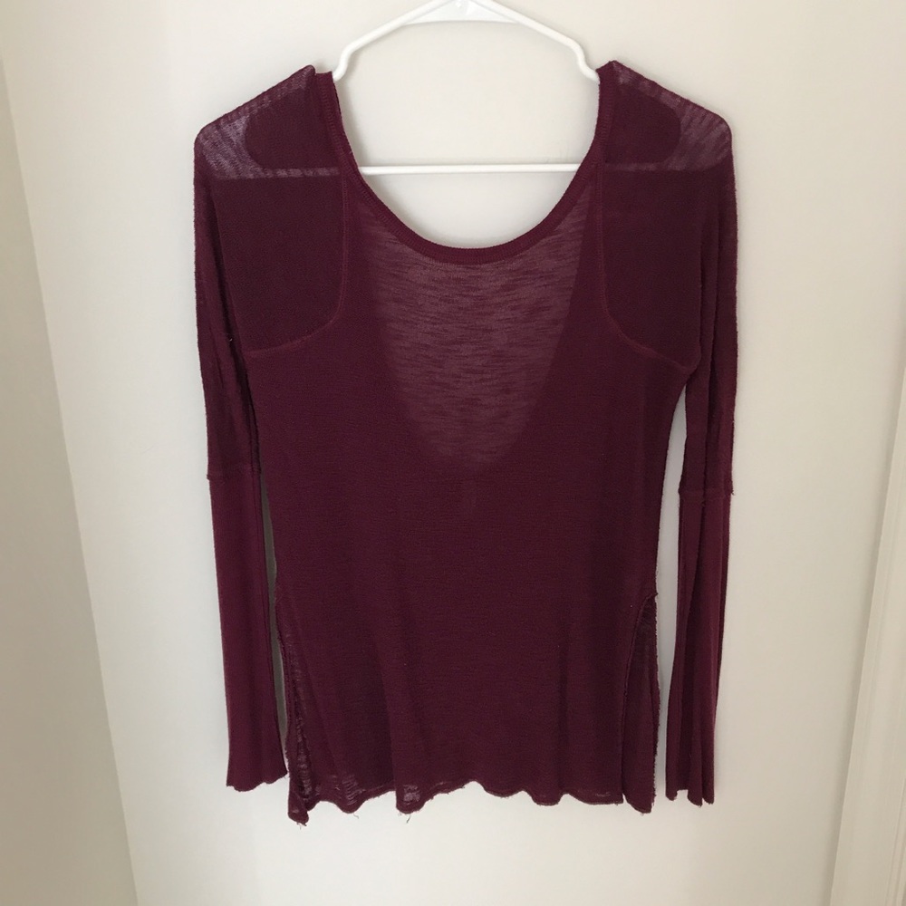 Free people long sleeve top with low scoop back