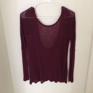 Free people long sleeve top with low scoop back