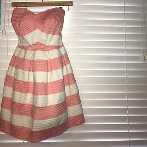 Strapless fit and flare dress