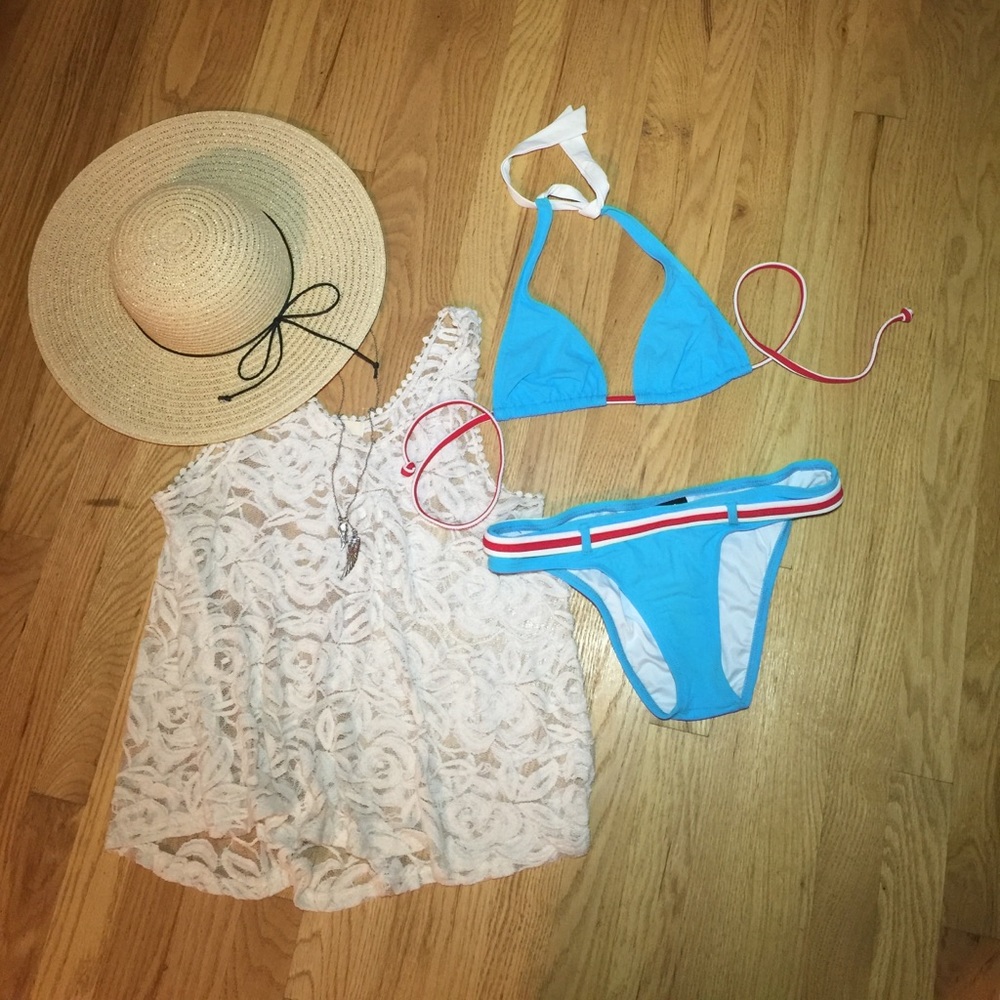 💥Like New💥 Sexy Neon Blue Aqua TNA Bikini Hot M