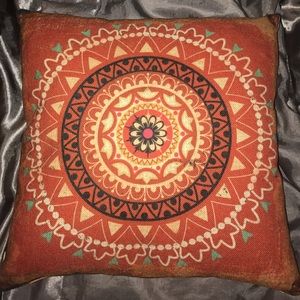 Aztec burnt orange throw pillow