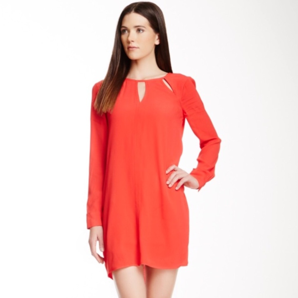 BCBGMAXAZRIA Red Long Sleeve Dress