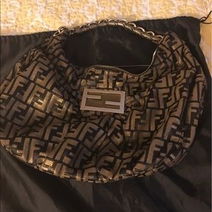 Authentic Fendi Zucca Hobo Shoulder Bag