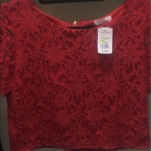 Red sequence shirt