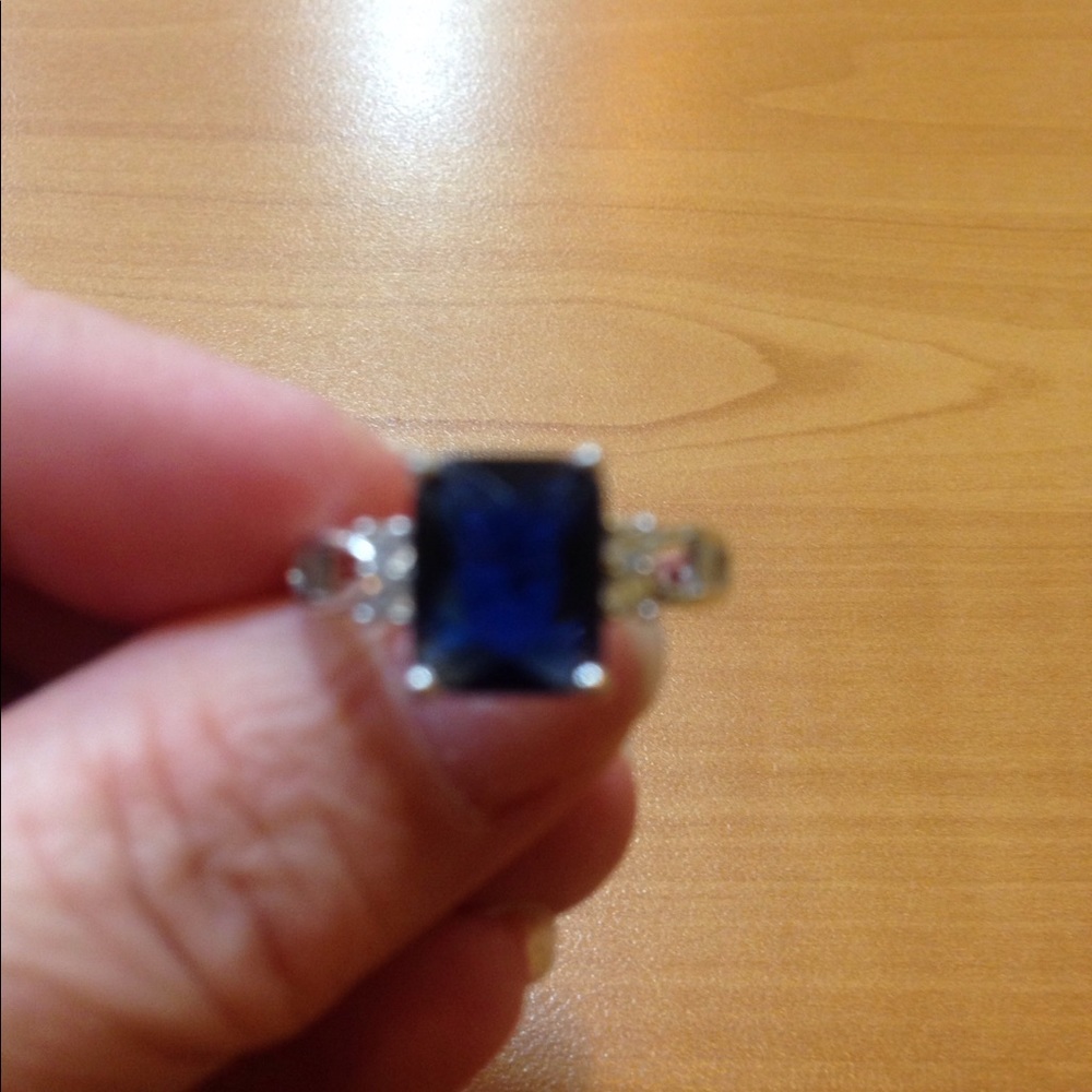 Beautiful lab created sapphire ring