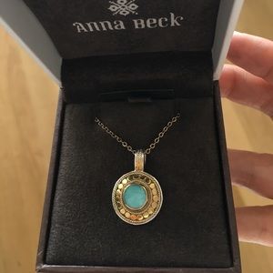 Anna Beck Gili Turquoise/Gold Disc Necklace