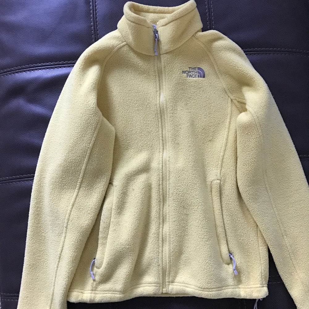 Yellow North Face jacket