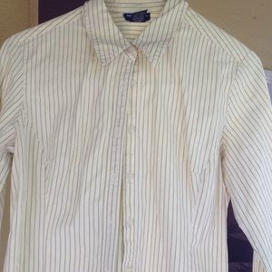 The Limited yellow pinstriped dress shirt size10😍