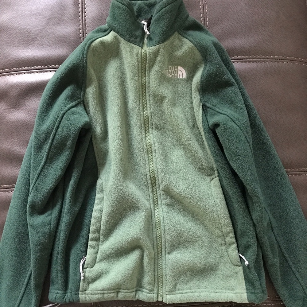 Green North Face jacket