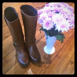 Last Chance: Wide Calf Clarks Brown Riding Boots