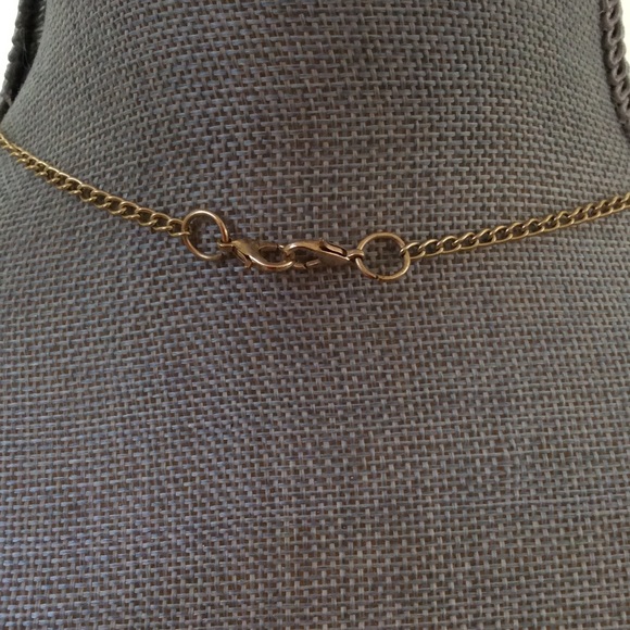 22" Black and Gold Beaded Necklace with 4" Drop - Picture 4 of 6