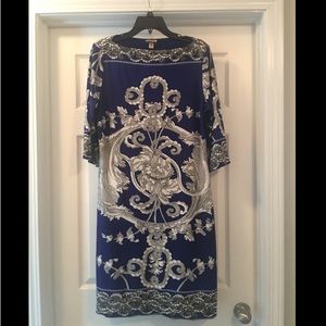 Royal Blue and White Dress