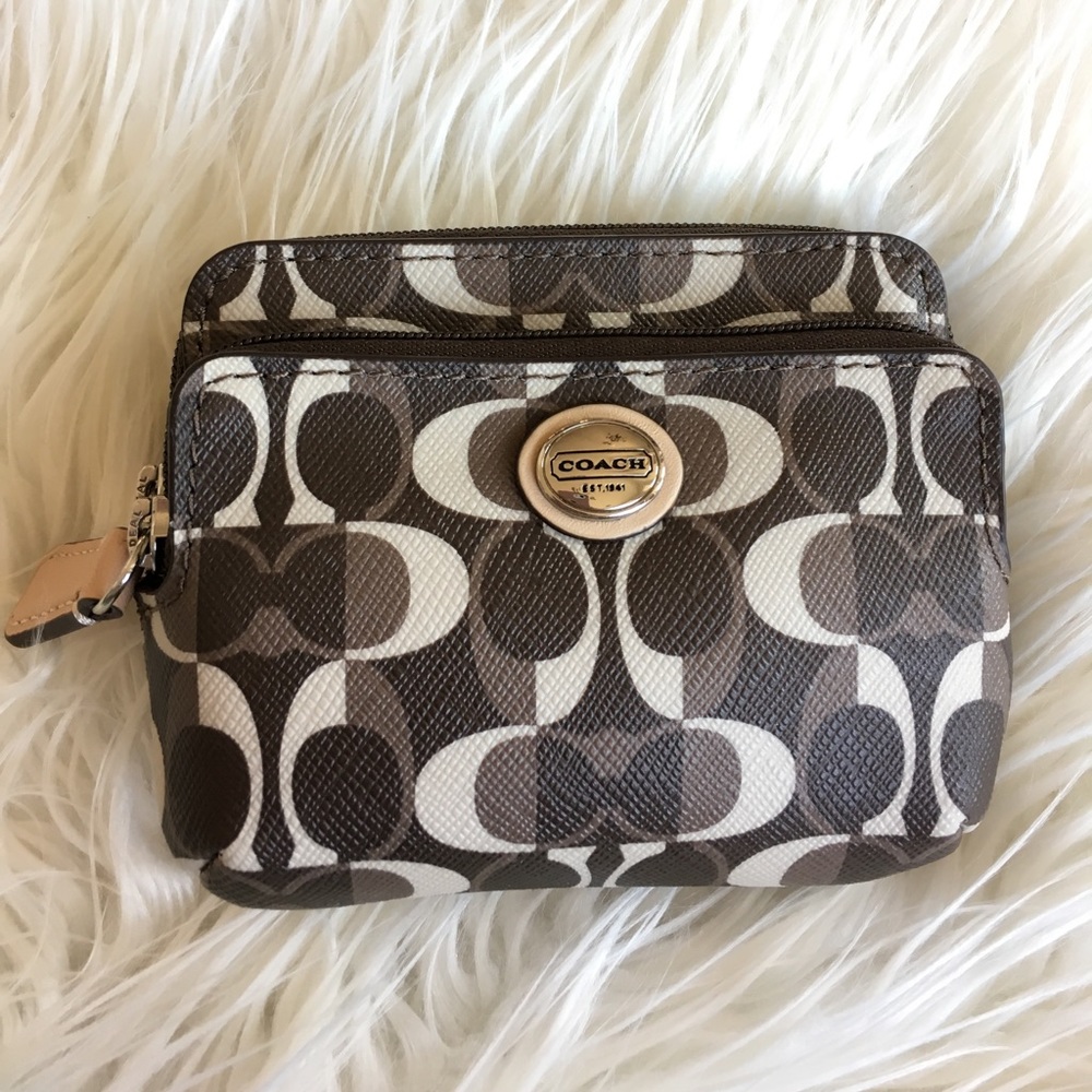COACH Coin Purse Card Holder Double Zipper