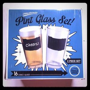 Chalk board pint glass set.