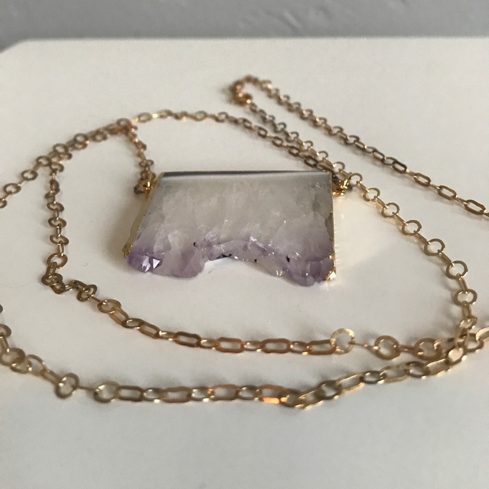 Raw Edge Amethyst Necklace💚FINAL PRICE💚 - Picture 3 of 7